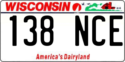 WI license plate 138NCE