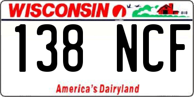 WI license plate 138NCF