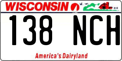 WI license plate 138NCH