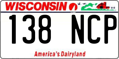WI license plate 138NCP