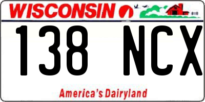 WI license plate 138NCX