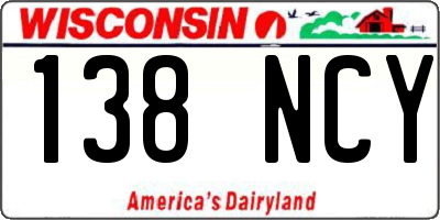 WI license plate 138NCY