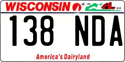 WI license plate 138NDA