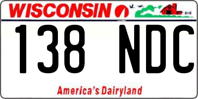 WI license plate 138NDC