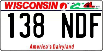WI license plate 138NDF