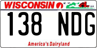 WI license plate 138NDG
