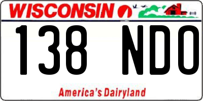 WI license plate 138NDO