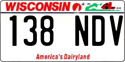 WI license plate 138NDV