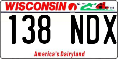 WI license plate 138NDX