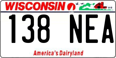 WI license plate 138NEA