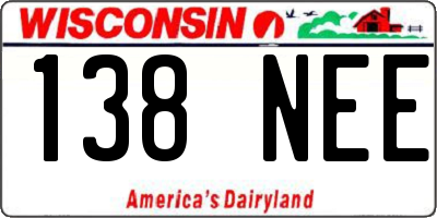 WI license plate 138NEE