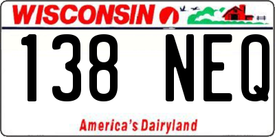WI license plate 138NEQ