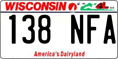 WI license plate 138NFA