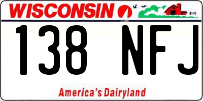 WI license plate 138NFJ