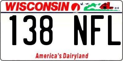 WI license plate 138NFL