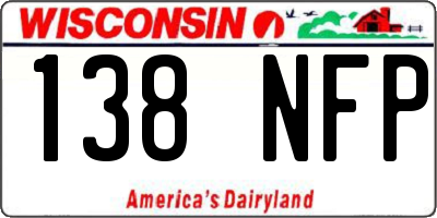 WI license plate 138NFP