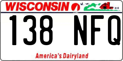 WI license plate 138NFQ