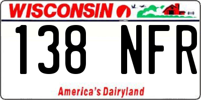 WI license plate 138NFR