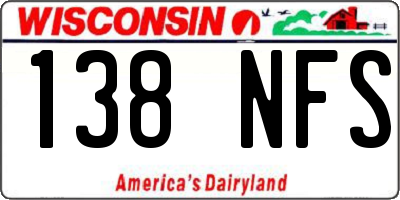 WI license plate 138NFS