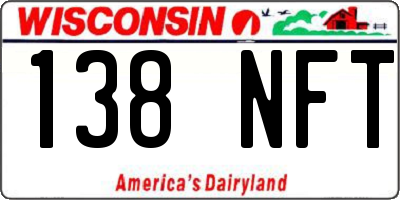 WI license plate 138NFT