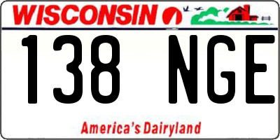 WI license plate 138NGE