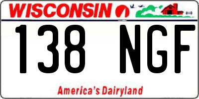 WI license plate 138NGF
