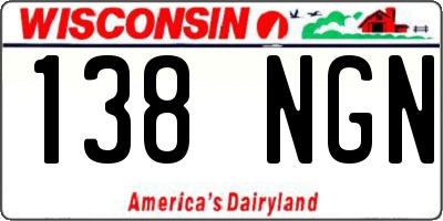 WI license plate 138NGN