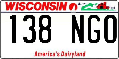 WI license plate 138NGO