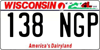 WI license plate 138NGP