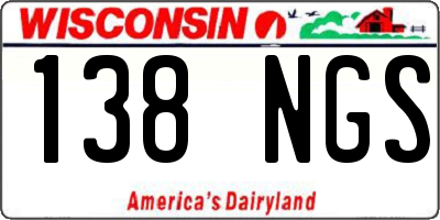 WI license plate 138NGS