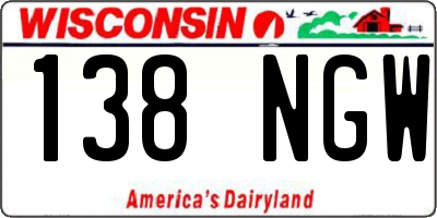 WI license plate 138NGW