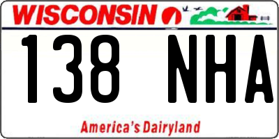 WI license plate 138NHA