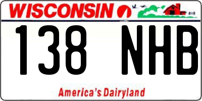 WI license plate 138NHB