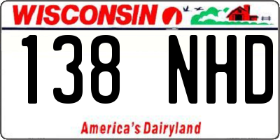 WI license plate 138NHD
