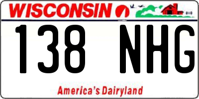 WI license plate 138NHG