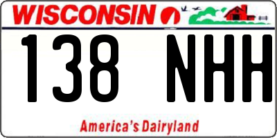 WI license plate 138NHH