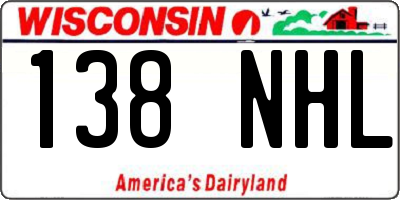 WI license plate 138NHL