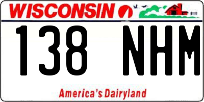 WI license plate 138NHM