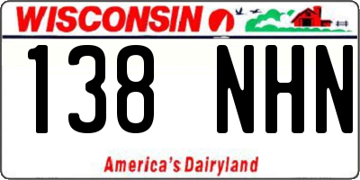 WI license plate 138NHN