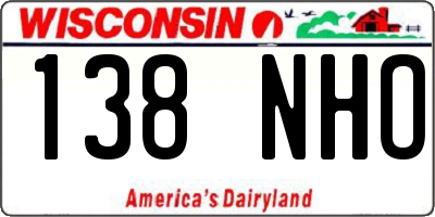 WI license plate 138NHO