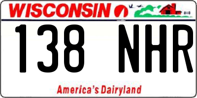 WI license plate 138NHR