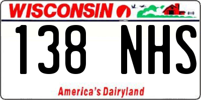 WI license plate 138NHS