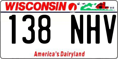 WI license plate 138NHV