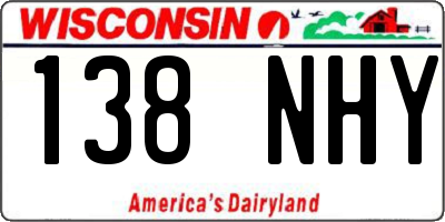 WI license plate 138NHY
