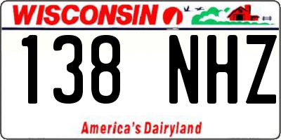 WI license plate 138NHZ