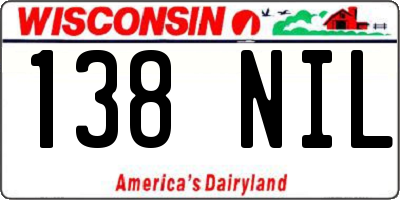 WI license plate 138NIL