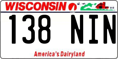 WI license plate 138NIN