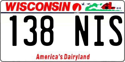 WI license plate 138NIS