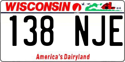 WI license plate 138NJE