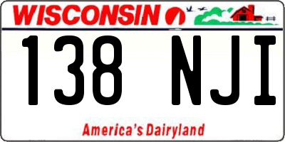 WI license plate 138NJI